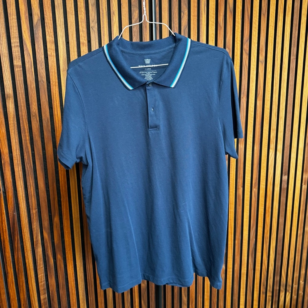 Mack Weldon Blue Polo Shirt Classic Design